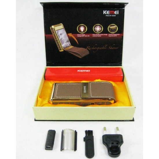 Picture of KEMEI 5500 Small Rechargeable Reciprocating Electric Shaver - Golden color