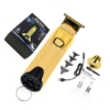 Picture of Kemei New Gold Cordless Electric Clipper 0.1mm T Blade Beard Trimmer Professional LCD Trimmers With Charging Base Hair Cutter #i32s