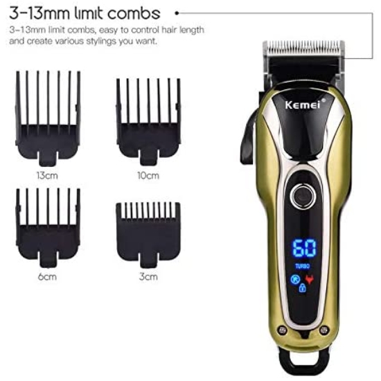 Picture of Clippers for Men Grooming Beard Trimmer Close Cutting Salon Cordless Rechargeable  #KM-1990