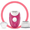 Picture of Braun Silk-épil Epilator Raspberry Pink with 3 Extras #SE3 3-273